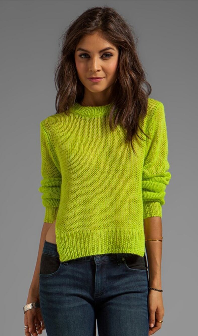 Cheap Monday Bright Green Knitted Pull Over Sweater Size Medium